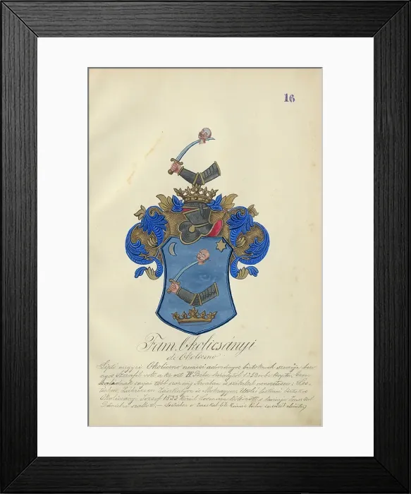 Framed Print : Coat of arms of the Okolicsanyi family, 1904-1910. Creator: Adolf Medzihradsky Framed Print : Coat of arms of the Okolicsanyi family, 1904-1910. Creator: Adolf Medzihradsky