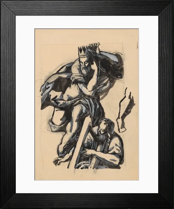 Framed Print : Woman playing the harp, 1940-1944. Creator: Jan Novak Framed Print : Woman playing the harp, 1940-1944. Creator: Jan Novak