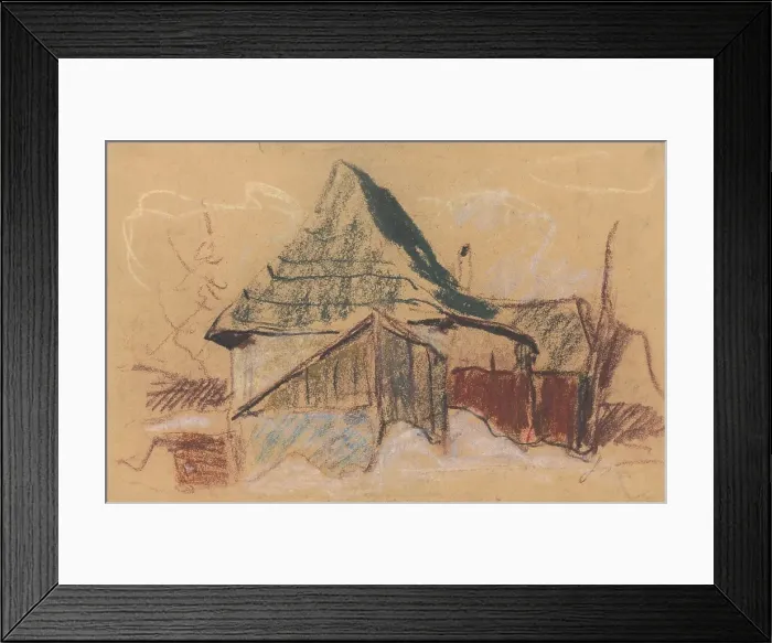 Framed Print : Mountain cottage, around 1929. Creator: Zolo Palugyay Framed Print : Mountain cottage, around 1929. Creator: Zolo Palugyay