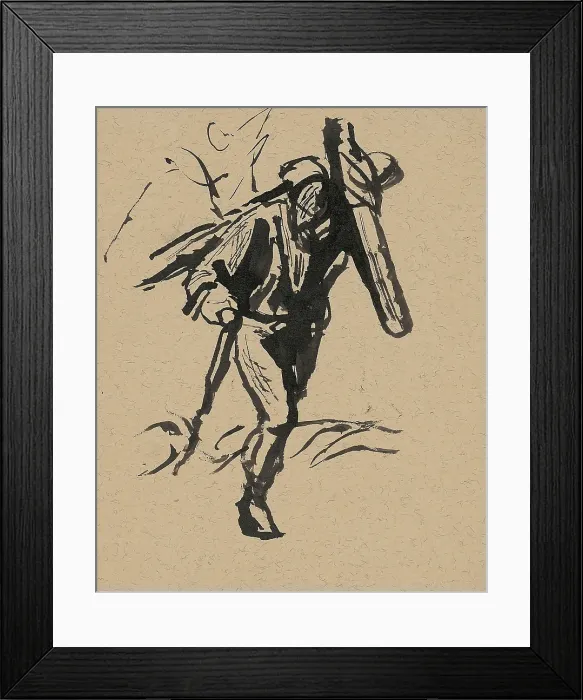 Framed Print : Man carrying a cross, 1940-1944. Creator: Jan Novak Framed Print : Man carrying a cross, 1940-1944. Creator: Jan Novak