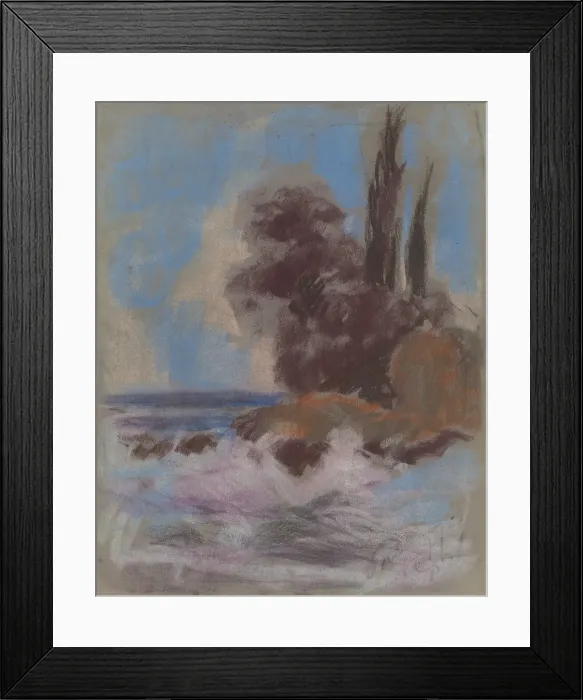 Framed Print : Winter river, 1928-1930. Creator: Zolo Palugyay Framed Print : Winter river, 1928-1930. Creator: Zolo Palugyay