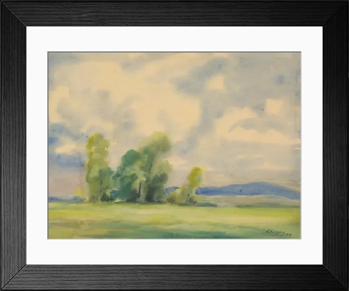Framed Print : Countryside, 1929. Creator: Zolo Palugyay Framed Print : Countryside, 1929. Creator: Zolo Palugyay
