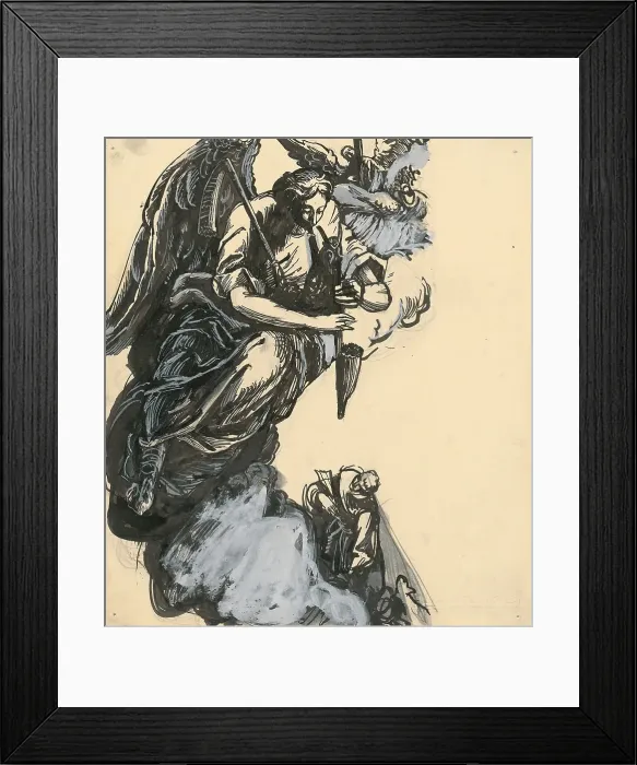 Framed Print : Angel playing the bagpipes, 1940-1944. Creator: Jan Novak Framed Print : Angel playing the bagpipes, 1940-1944. Creator: Jan Novak