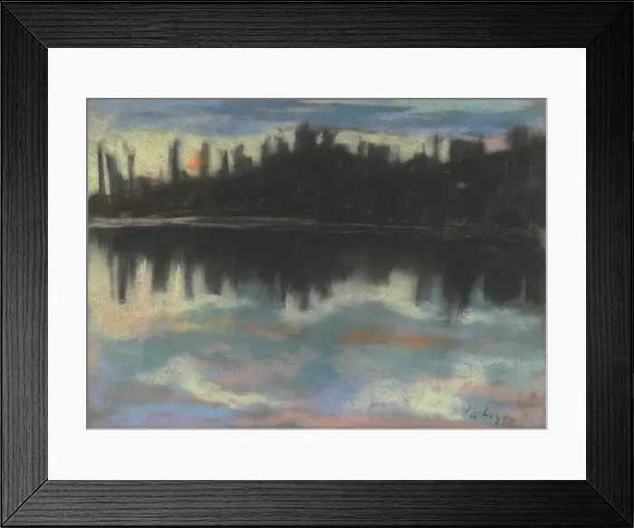 Framed Print : Dark Embankment, 1928-1930. Creator: Zolo Palugyay Framed Print : Dark Embankment, 1928-1930. Creator: Zolo Palugyay