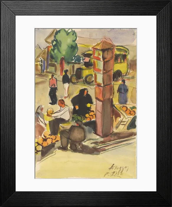 Framed Print : On the market, 1932. Creator: Zolo Palugyay Framed Print : On the market, 1932. Creator: Zolo Palugyay