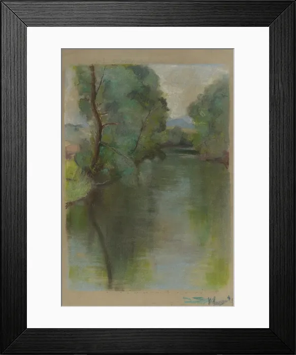 Framed Print : Silent River, 1934. Creator: Zolo Palugyay Framed Print : Silent River, 1934. Creator: Zolo Palugyay