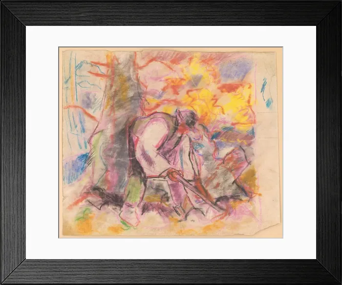 Framed Print : Hoeing, 1925-1933. Creator: Zolo Palugyay Framed Print : Hoeing, 1925-1933. Creator: Zolo Palugyay