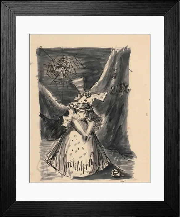 Framed Print : Dead girl with a bow (illustration of a fairy tale?), 1940 / 1944. Creator: Jan Novak Framed Print : Dead girl with a bow (illustration of a fairy tale?), 1940 / 1944. Creator: Jan Novak