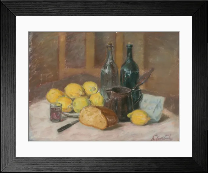 Framed Print : Still life with lemons, 1942. Creator: Stefan Polkorab Framed Print : Still life with lemons, 1942. Creator: Stefan Polkorab