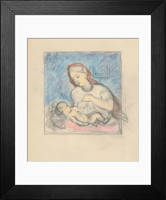 Framed Print : Mother with child, around 1935. Creator: Stefan Polkorab Framed Print : Mother with child, around 1935. Creator: Stefan Polkorab