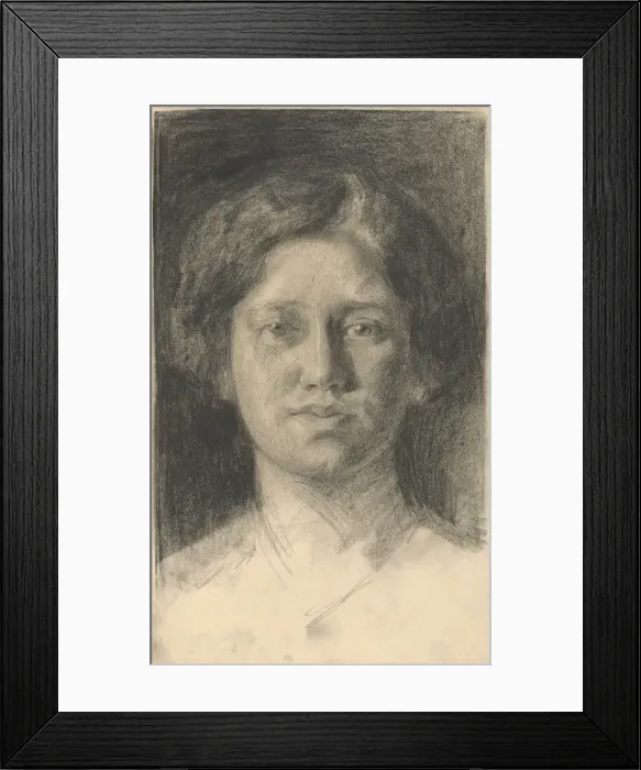 Framed Print : Head of a woman, 1911-1912. Creator: Eduard Putra Framed Print : Head of a woman, 1911-1912. Creator: Eduard Putra