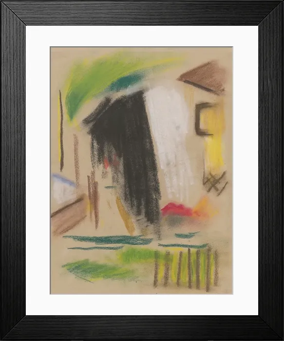 Framed Print : Little house with a fence, 1931-1932. Creator: Zolo Palugyay Framed Print : Little house with a fence, 1931-1932. Creator: Zolo Palugyay