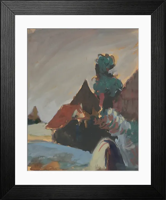 Framed Print : Village cottages, 1940 / 1944. Creator: Jan Novak Framed Print : Village cottages, 1940 / 1944. Creator: Jan Novak