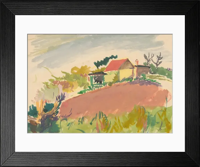 Framed Print : Landscape with a homestead, 1940 / 1944. Creator: Jan Novak Framed Print : Landscape with a homestead, 1940 / 1944. Creator: Jan Novak