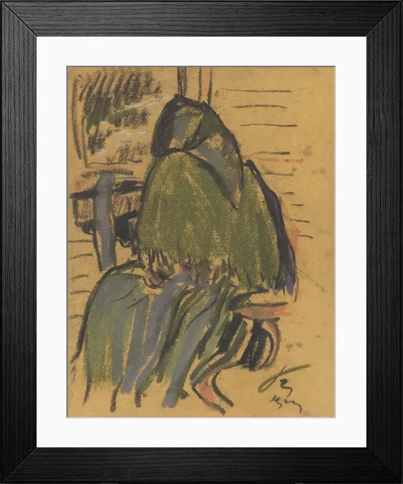 Framed Print : Old woman, 1925-1933. Creator: Zolo Palugyay Framed Print : Old woman, 1925-1933. Creator: Zolo Palugyay