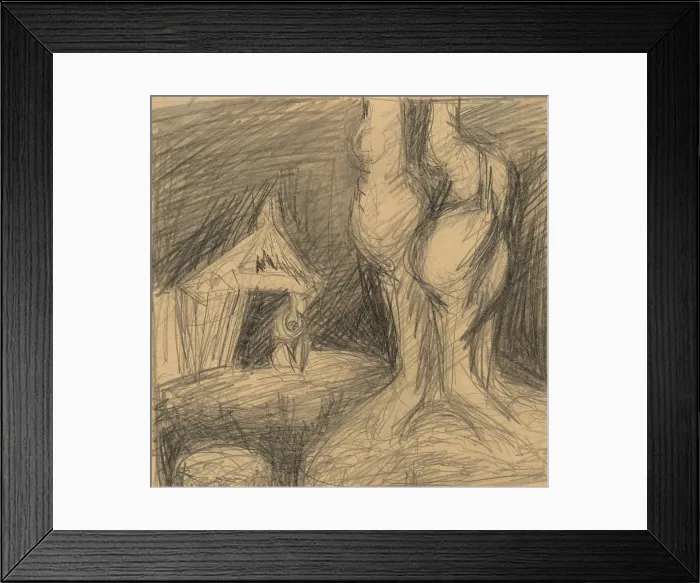 Framed Print : Old woman sitting in front of a hut, 1940-1944. Creator: Jan Novak Framed Print : Old woman sitting in front of a hut, 1940-1944. Creator: Jan Novak