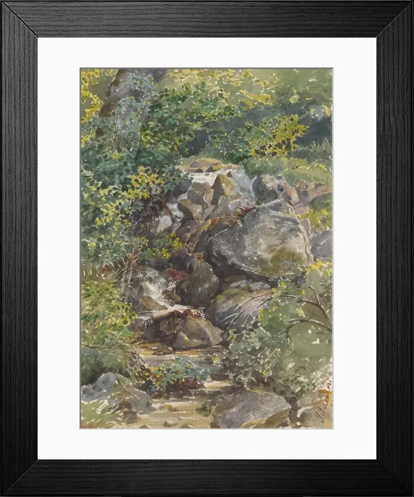 Framed Print : Forest Brook, 1861. Creator: Friedrich Carl von Scheidlin Framed Print : Forest Brook, 1861. Creator: Friedrich Carl von Scheidlin