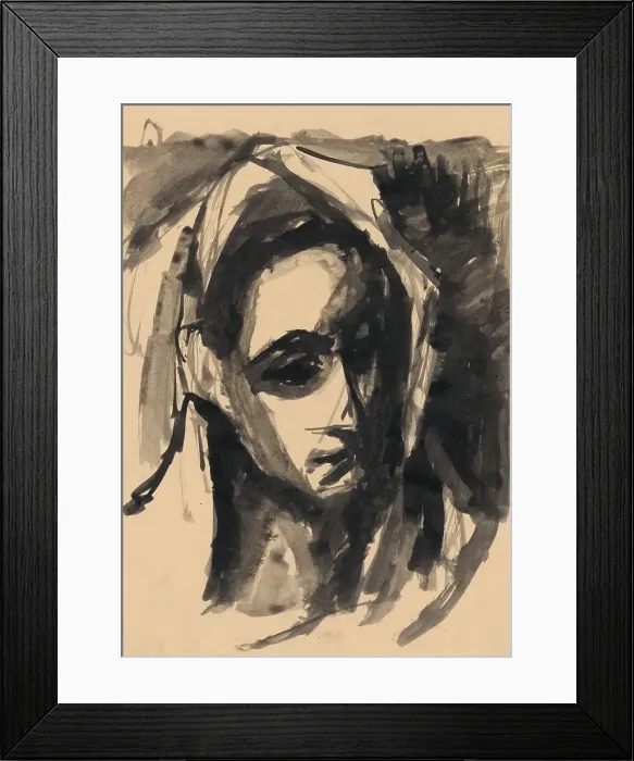 Framed Print : Head of a woman, 1940-1944. Creator: Jan Novak Framed Print : Head of a woman, 1940-1944. Creator: Jan Novak