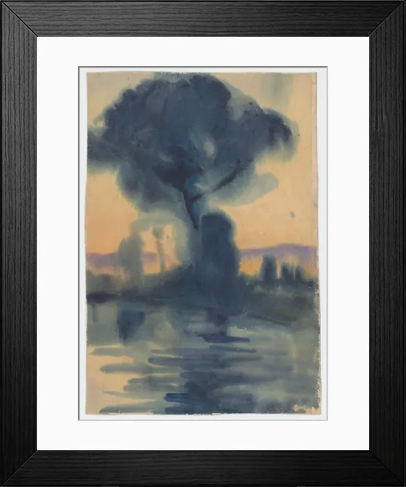 Framed Print : Riverbank, 1925-1933. Creator: Zolo Palugyay Framed Print : Riverbank, 1925-1933. Creator: Zolo Palugyay