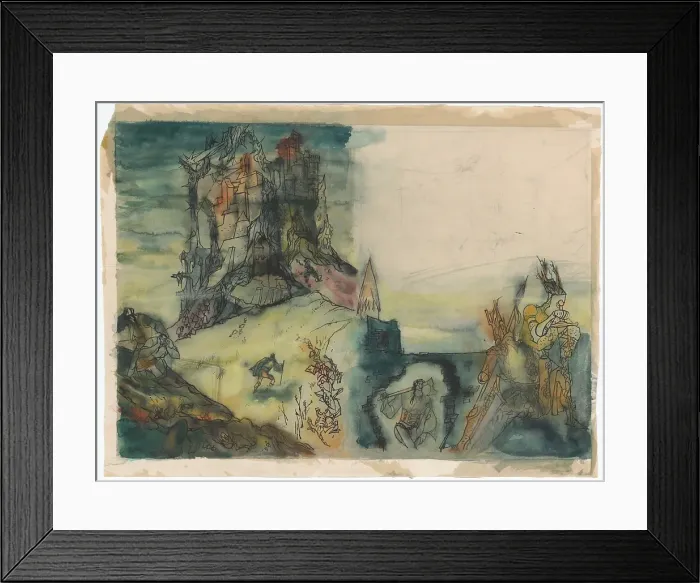 Framed Print : Suggestion for the cover for the fairy tale The Haunted Castle, 1940-1944. Creator: Jan Novak Framed Print : Suggestion for the cover for the fairy tale The Haunted Castle, 1940-1944. Creator: Jan Novak