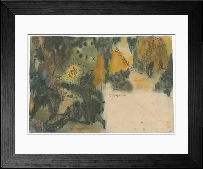 Framed Print : Double-page illustration to a fairy tale, 1940-1944. Creator: Jan Novak Framed Print : Double-page illustration to a fairy tale, 1940-1944. Creator: Jan Novak