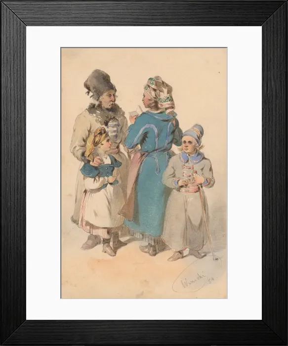 Framed Print : Meeting, 1854. Creator: Friedrich Carl von Scheidlin Framed Print : Meeting, 1854. Creator: Friedrich Carl von Scheidlin