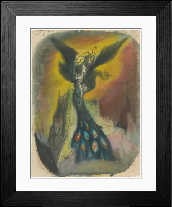 Framed Print : Princess carried away by a monster with a peacock's tail, 1940-1944. Creator: Jan Novak. Princess carried away by a monster with a peacock's tail, 1940-1944. Creator: Jan Novak Framed Print : Princess carried away by a monster with a peacock's tail, 1940-1944. Creator: Jan Novak. Princess carried away by a monster with a peacock's tail, 1940-1944. Creator: Jan Novak