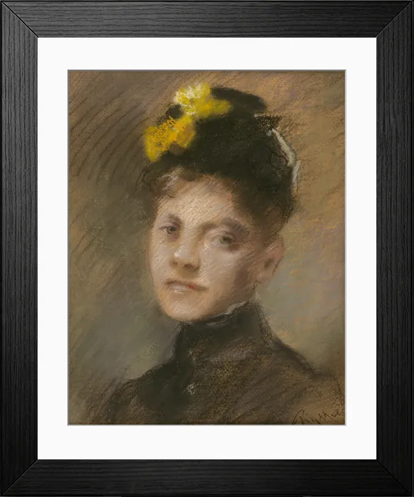 Framed Print : Portrait of a lady in black, 1870-1890. Creator: Bruno Piglhein Framed Print : Portrait of a lady in black, 1870-1890. Creator: Bruno Piglhein