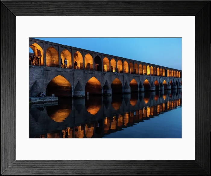 Framed Print : Late Afternoon on the Bridge, Esfahan, Iran. Creator: Dorte Verner Framed Print : Late Afternoon on the Bridge, Esfahan, Iran. Creator: Dorte Verner
