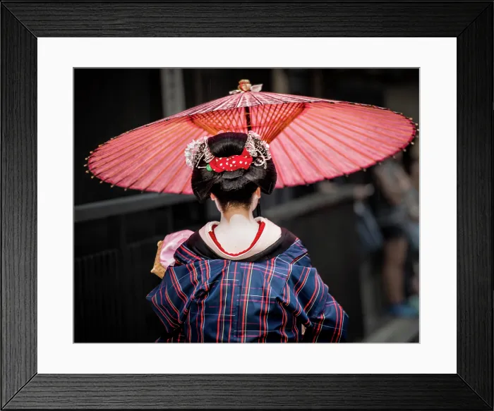 Framed Print : Geisha Going to Work (A). Creator: Dorte Verner Framed Print : Geisha Going to Work (A). Creator: Dorte Verner