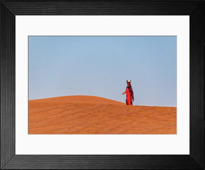 Framed Print : Woman in the Desert. Creator: Dorte Verner Framed Print : Woman in the Desert. Creator: Dorte Verner