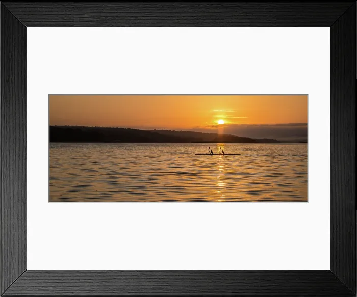 Framed Print : Rowing in the Sun Rise. Creator: Dorte Verner Framed Print : Rowing in the Sun Rise. Creator: Dorte Verner