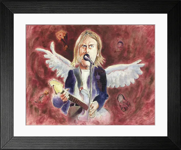 Framed Print : Kurt Cobain. Creator: Dan Springer Framed Print : Kurt Cobain. Creator: Dan Springer