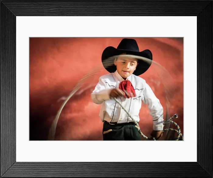 Framed Print : Cowboy Child. Creator: Dorte Verner Framed Print : Cowboy Child. Creator: Dorte Verner