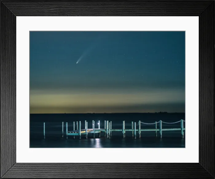 Framed Print : Comet Over The Bay. Creator: Eve Turek Framed Print : Comet Over The Bay. Creator: Eve Turek