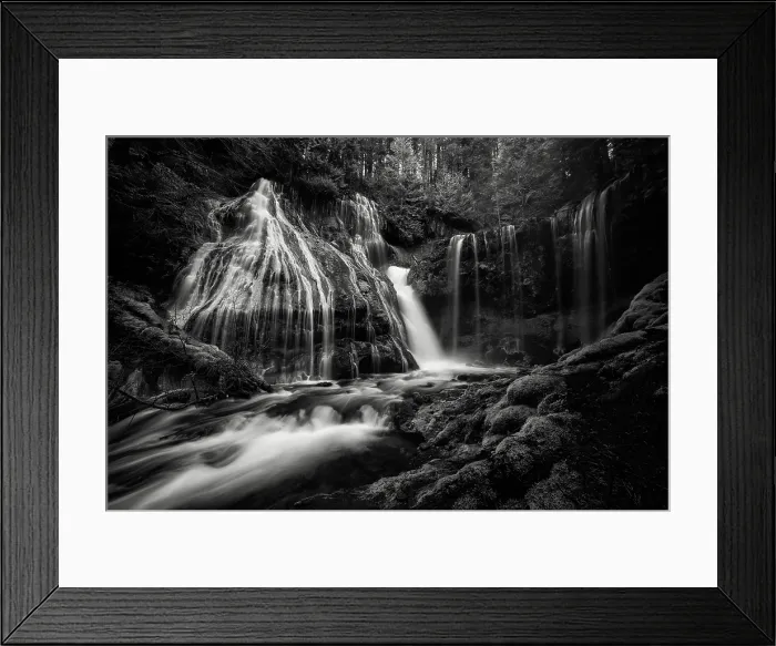 Framed Print : Panther Creek Falls BW. Creator: Joshua Johnston Framed Print : Panther Creek Falls BW. Creator: Joshua Johnston