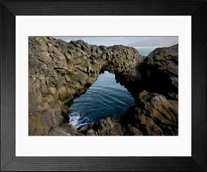 Framed Print : Basaltic Arch, Iceland. Creator: Tom Artin Framed Print : Basaltic Arch, Iceland. Creator: Tom Artin