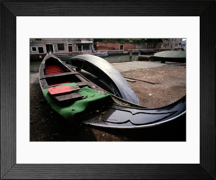 Framed Print : Gondola Boat Shop, Venice. Creator: Tom Artin Framed Print : Gondola Boat Shop, Venice. Creator: Tom Artin