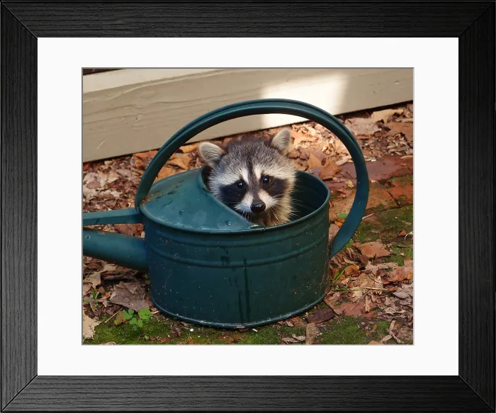 Framed Print : Racoon Baby. Creator: Tom Artin Framed Print : Racoon Baby. Creator: Tom Artin