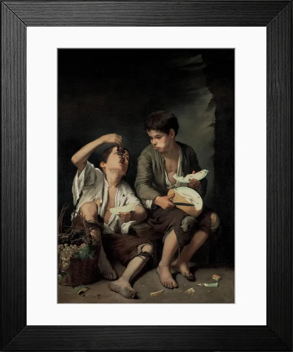 Framed Print : Children Eating Grapes and a Melon, c1645. Creator: Murillo, Bartolome Esteban (1617-1682) Framed Print : Children Eating Grapes and a Melon, c1645. Creator: Murillo, Bartolome Esteban (1617-1682)
