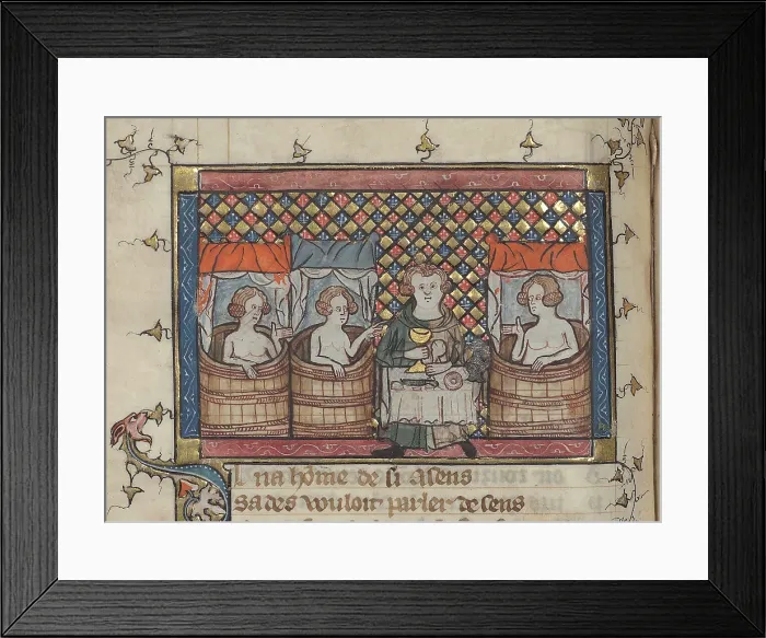 Framed Print : Miniature from Les dits de Watriquet de Couvin, 14th century. Creator: Maitre de Watriquet (active 14th century) Framed Print : Miniature from Les dits de Watriquet de Couvin, 14th century. Creator: Maitre de Watriquet (active 14th century)