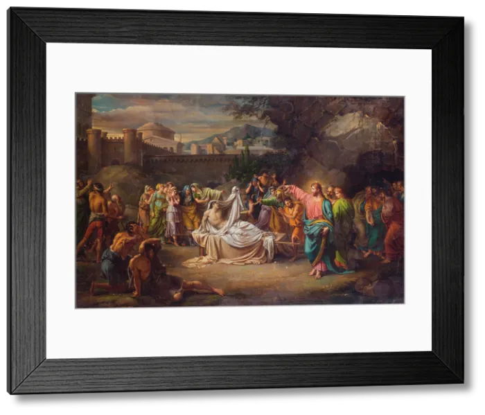 Framed Print : The raising of the son of the widow of Nain, 1816. Creator: Wicar, Jean-Baptiste Joseph (1762-1834) Framed Print : The raising of the son of the widow of Nain, 1816. Creator: Wicar, Jean-Baptiste Joseph (1762-1834)