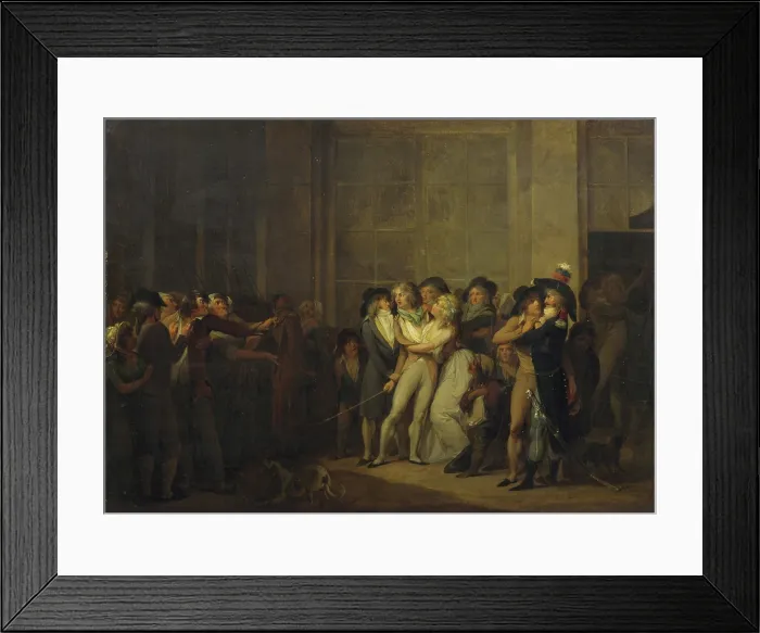 Framed Print : The Arrest of the Singer Garat. Creator: Boilly, Louis-Leopold (1761-1845) Framed Print : The Arrest of the Singer Garat. Creator: Boilly, Louis-Leopold (1761-1845)