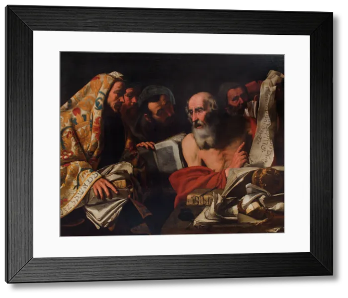 Framed Print : Disputation of Saint Jerome with the Doctors, 1625-1630. Creator: Vitale, Filippo (1585-1650) Framed Print : Disputation of Saint Jerome with the Doctors, 1625-1630. Creator: Vitale, Filippo (1585-1650)