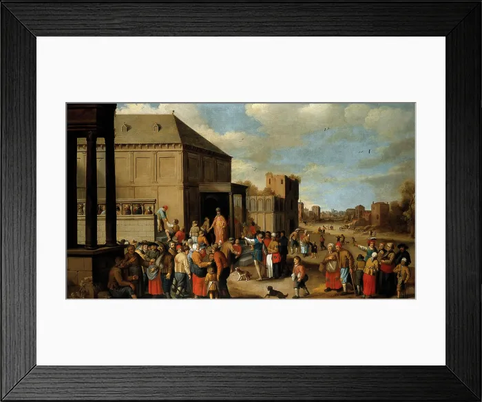 Framed Print : The halt and the blind being summoned to the great supper, 1620-1629. Creator: Joost Cornelisz Droochsloot Framed Print : The halt and the blind being summoned to the great supper, 1620-1629. Creator: Joost Cornelisz Droochsloot