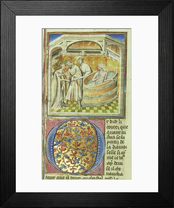 Framed Print : Miniature from Tristan de Leonois by Luce de Gat, End of 14th century. Creator: Anonymous master Framed Print : Miniature from Tristan de Leonois by Luce de Gat, End of 14th century. Creator: Anonymous master