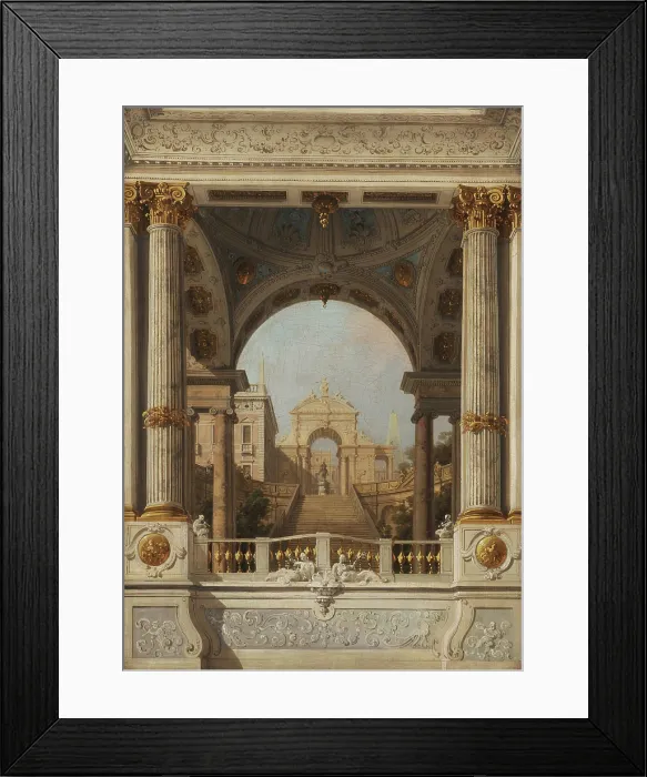 Framed Print : Perspective View (Stage design), c1720-1730. Creator: Canaletto (1697-1768) Framed Print : Perspective View (Stage design), c1720-1730. Creator: Canaletto (1697-1768)
