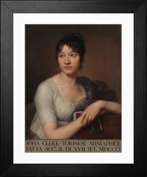 Framed Print : Portrait of the painter Sofia Clerk (1778-1829), 1801. Creator: Cherubini, Giovanni Domenico (1754-1815) Framed Print : Portrait of the painter Sofia Clerk (1778-1829), 1801. Creator: Cherubini, Giovanni Domenico (1754-1815)