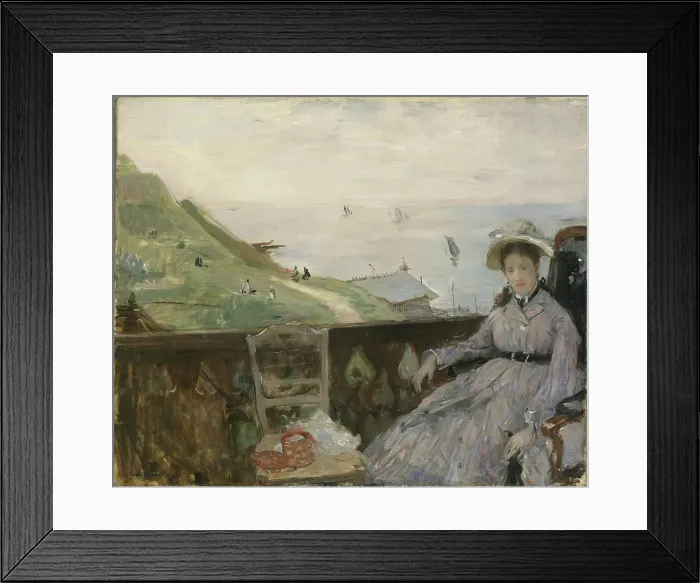 Framed Print : On the Terrace, 1874. Creator: Morisot, Berthe (1841-1895) Framed Print : On the Terrace, 1874. Creator: Morisot, Berthe (1841-1895)