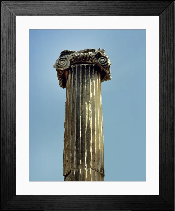 Framed Print : Ionic order, capital with voluta and column, Pergamon, Aeolis, Turkey, 1999. Creator: Unknown Framed Print : Ionic order, capital with voluta and column, Pergamon, Aeolis, Turkey, 1999. Creator: Unknown